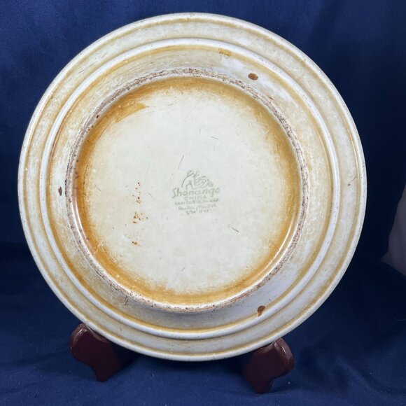 Vintage Shenango China Plate With Red Floral Border 10" Diameter - Picture 2 of 2